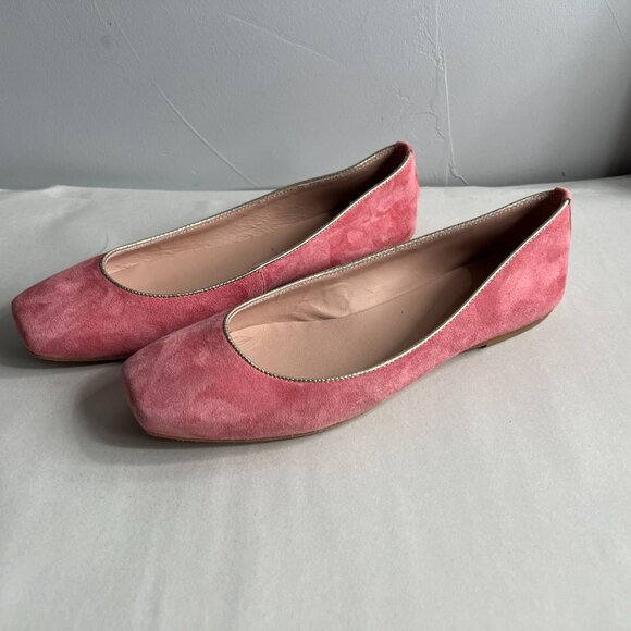 Summit White Mountain Pink Suede Leather Square Toe Flats Size 9 Made in Italy - Picture 4 of 9